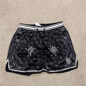 YoungLA Women's Black Paisley Athletic Shorts